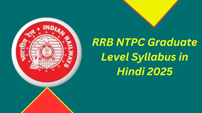 RRB NTPC Graduate Level Syllabus