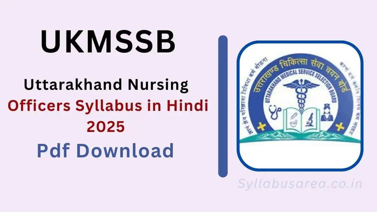 Uttarakhand Nursing Officer Syllabus in Hindi 2025